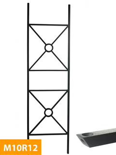 obtain 12mm-square-Crisscross-Panel-Rake-Mild-Steel-Baluster-M10R12