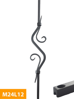 order 12mm-square-Decorative-Level-Mild-Steel-Baluster-M24L12