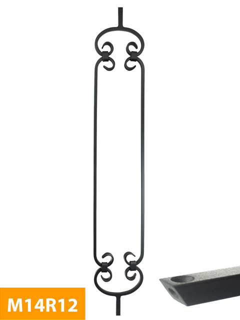 what 12mm Square French Panel Rake Baluster - M14R12