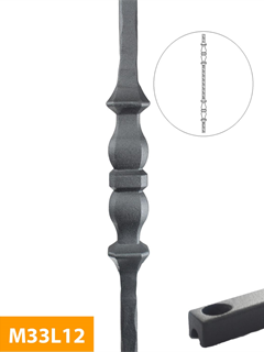 purchase 12mm-square-Hammer-Forged-Double-Knuckle-Level-Mild-Steel-Baluster-M33L13