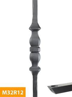 buy 12mm-square-Hammer-Forged-Single-Knuckle-Rake-Mild-Steel-Baluster-M32R12