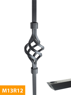 obtain 12mm-square-Plain-Rake-Cage-Mild-Steel-Baluster-M13R12