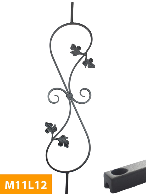 who 12mm Square S-Scroll Panel Level Baluster - M11L12