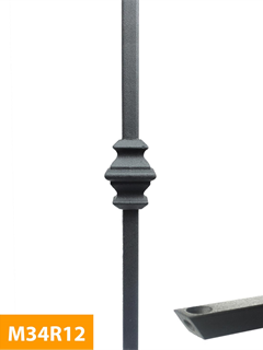 order 12mm-square-Single-Knuckle-Rake-Mild-Steel-Baluster-M34R12