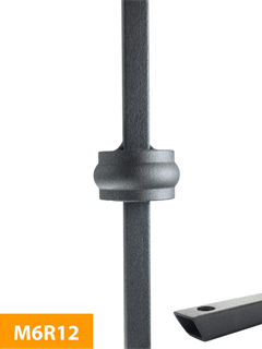 obtain 12mm-square-Single-Knuckle-Rake-Mild-Steel-Baluster-M6R12H