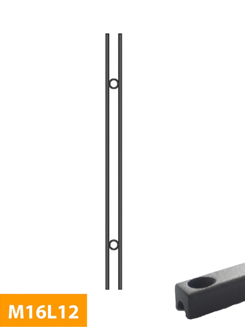 who 16X8mm Rectangle Twin Bar Plain Level Baluster - M16L12