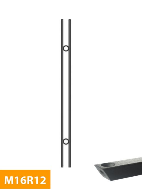 how 16X8mm Rectangle Twin Bar Plain Rake Baluster - M16R12