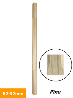 order 32mm-Pine-Timber-Baluster-Chamfered-B2-32