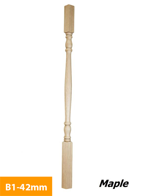 who 42mm Maple Square Turned Timber Baluster B1-42