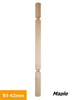 obtain 42mm-Maple-Timber-Baluster-Square-Turned-B3-42