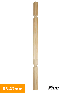 buy 42mm-Pine-Timber-Baluster-Square-Turned-B3-42