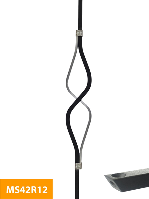 where 12mm square Decorative Rake Baluster - MS42R12
