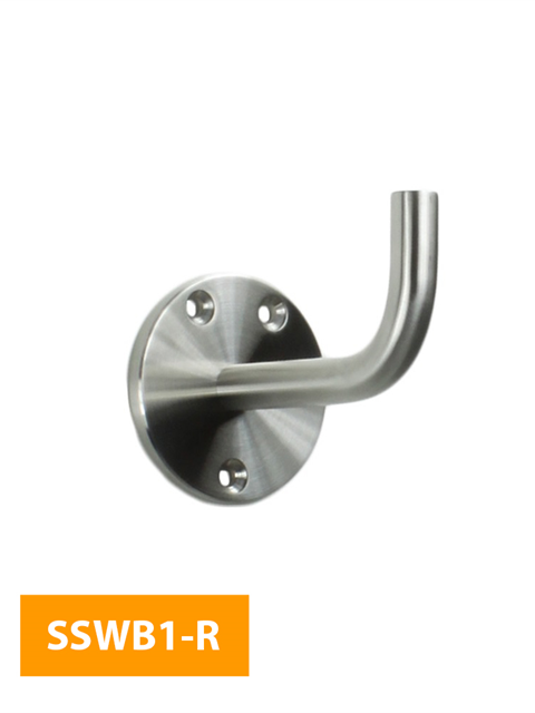 how 80mm Round Handrail Bracket - No Top - SSWB1-R (Satin Finish)