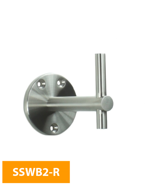 how 80mm Round Handrail Bracket - No Top - SSWB2-R (Satin Finish)