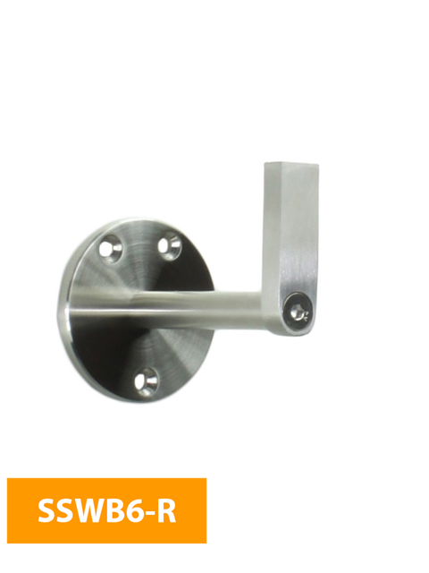 where 80mm Round Handrail Bracket - No Top - SSWB6-R (Satin Finish)