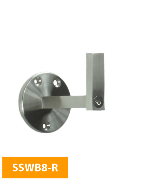 where 80mm Round Handrail Bracket - No Top - SSWB8-R (Satin Finish)