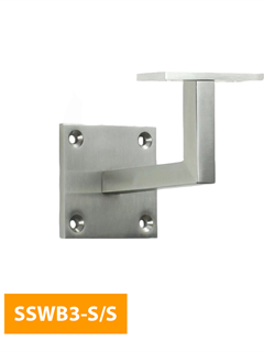 buy Wall-Mounted-80mm-Square-Handrail-Bracket-with-Flat-Rectangular-Top-SSWB3-S-S